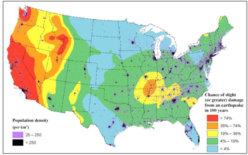 Potential for Earthquakes across U.S. Regions